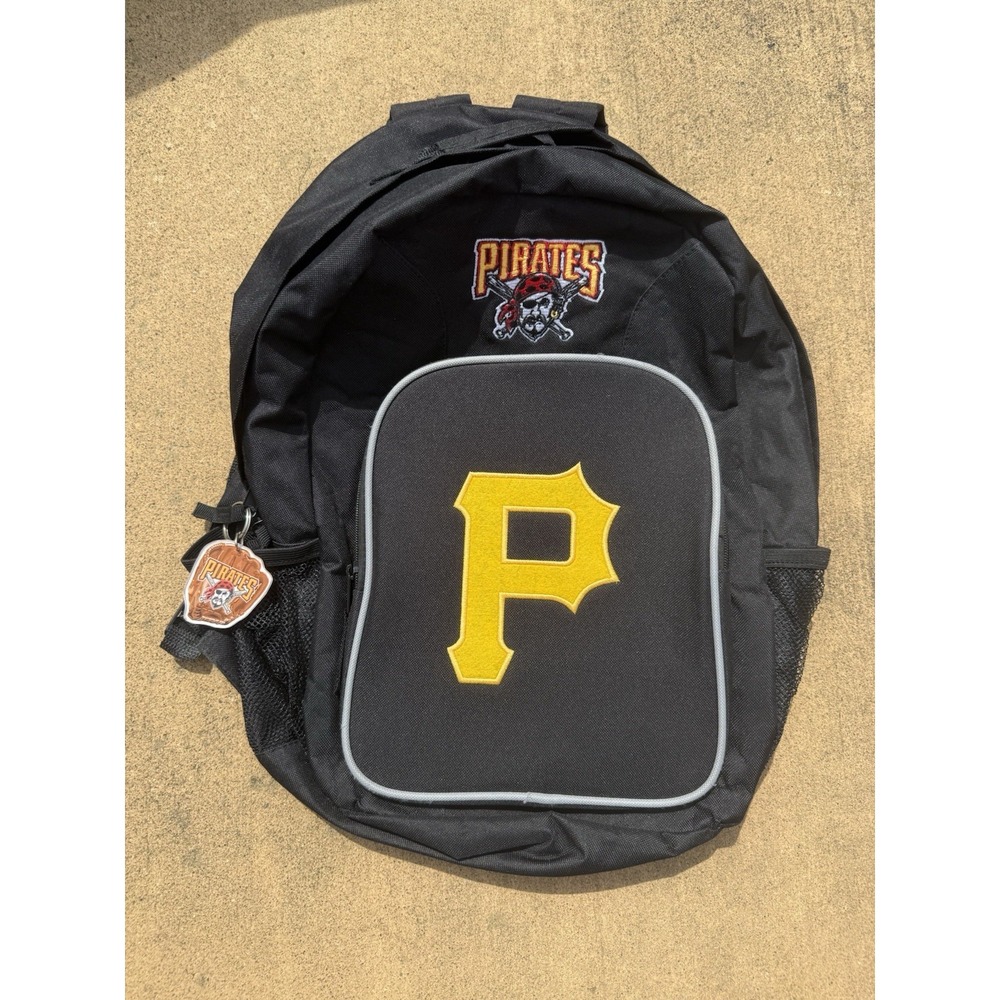 Pittsburgh Pirates‎ MLB Genuine Merchandise Book Bag Backpack  EUC Keychain